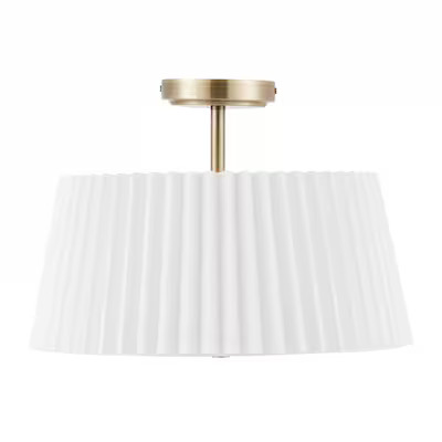 CO-Z 3 -Light 15.7-in Gold Semi Flush Mount Light | Lowe's