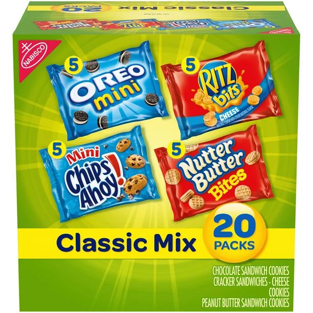 Nabisco Classic Mix Variety Pack, OREO Mini, CHIPS AHOY! Mini, Nutter Butter Bites, RITZ Bits Che... | Walmart (US)