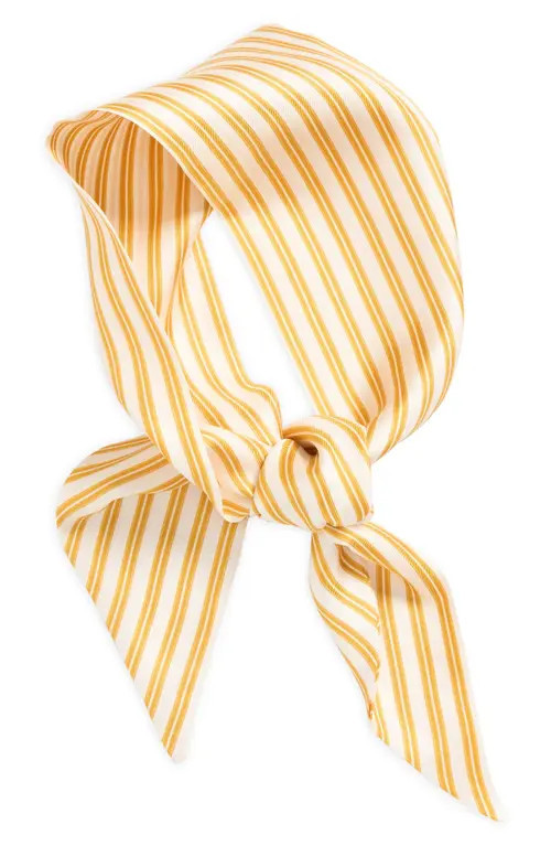 Vince Silk Twill Stripe Slim Scarf in Dark Marigold at Nordstrom | Nordstrom