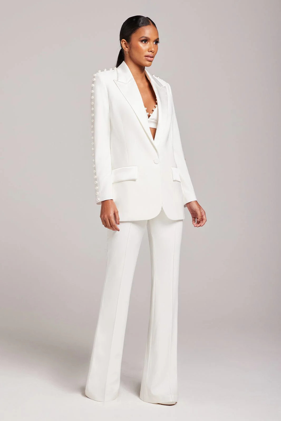 Charlotte White Trousers | Nadine Merabi