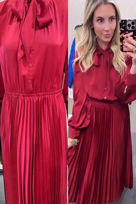 This is the perfect red midi dress for the holidays. I take my normal
Size. Size small. 

Modest dress. Midi dress. Red dress. 

#LTKHoliday #LTKworkwear #LTKsalealert