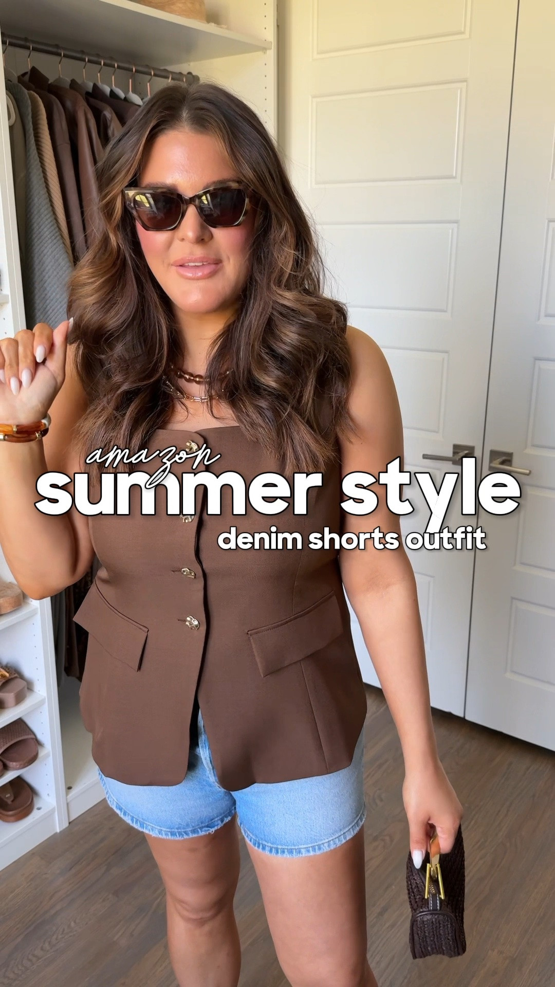 Vest: XL
Shorts: 34

This outfit is the definition of effortless summer style. 🤎

A structured brown top + classic denim shorts + rich accessories = an elevated look that feels polished without trying too hard. I love finding pieces that make getting dressed easy while still looking put together, and this combo checks every box.

If you’re building a wardrobe full of versatile summer outfits, elevated basics, vacation outfits, midsize fashion inspiration, casual chic looks, denim shorts outfits, neutral outfit ideas, and affordable fashion finds, save this one for later!

#summeroutfitideas #MidsizeStyle #casualchicstyle #DenimShortsOutfit #AffordableFashionFinds

#LTKgrwm #LTKootd #LTKMidsize