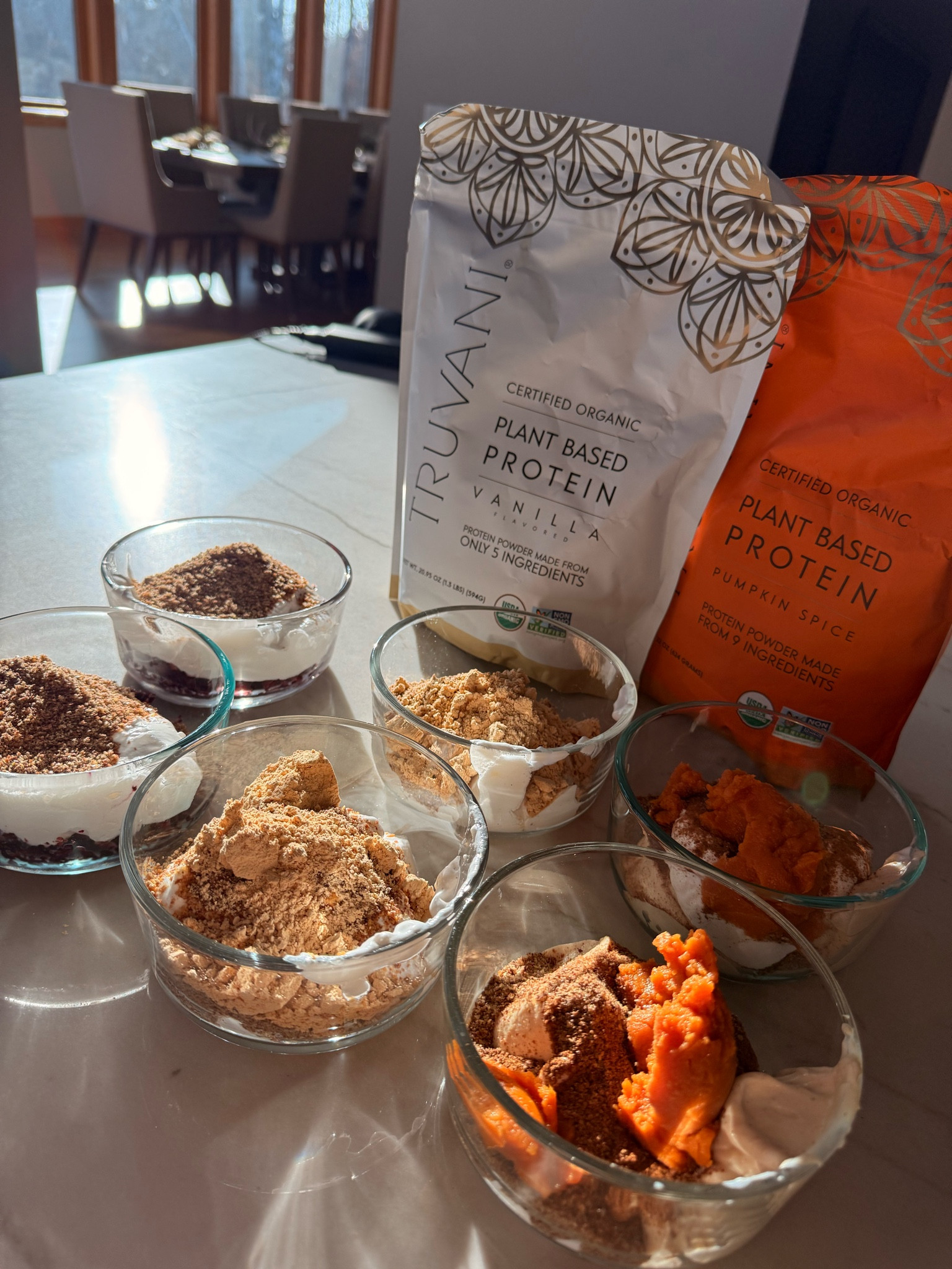 Protein packed breakfast yogurts. I usually make three different variations for the week  
•vanilla and blueberry 
•vanilla and peanutbutter 
•pumpkin spice 

#LTKActive #LTKFamily #LTKFitness