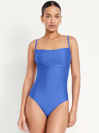 Matte Cutout Back One-Piece Swimsuit | Old Navy (US)