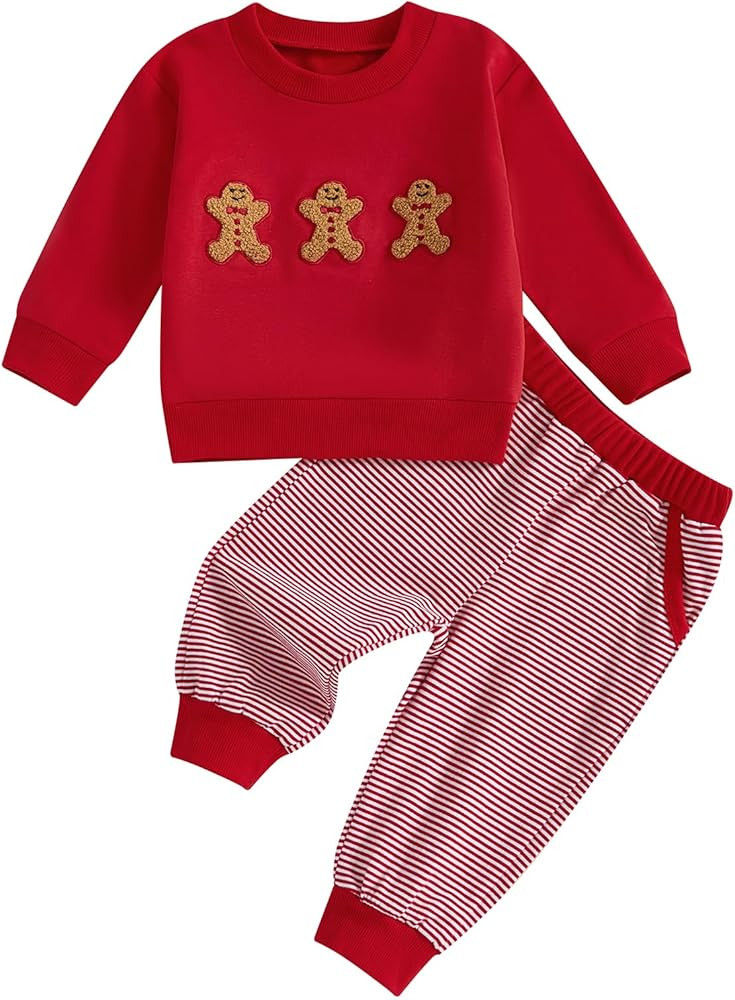 CIYCUIT Toddler Baby Boy Outfits Striped Sweatshirt Pants Clothes Set | Amazon (US)