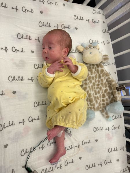 Child of God muslin swaddle blanket, preemie gowns, and giraffe lovey for baby gender neutral 

#LTKkids #LTKbump #LTKbaby