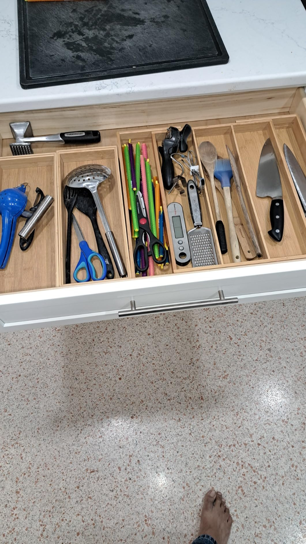 Purawood Kitchen Drawer Organizer - Expandable Utensil Drawer Organizer for Kitchen, Cutlery Tray... | Amazon (US)