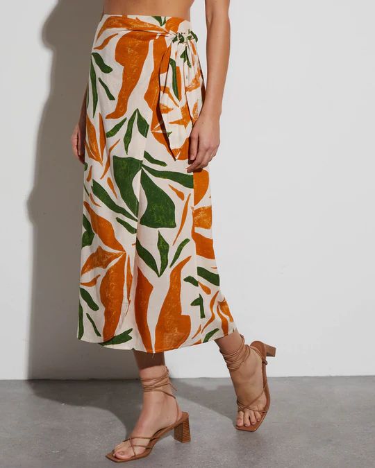 Rainforest Printed Wrap Midi Skirt | VICI Collection