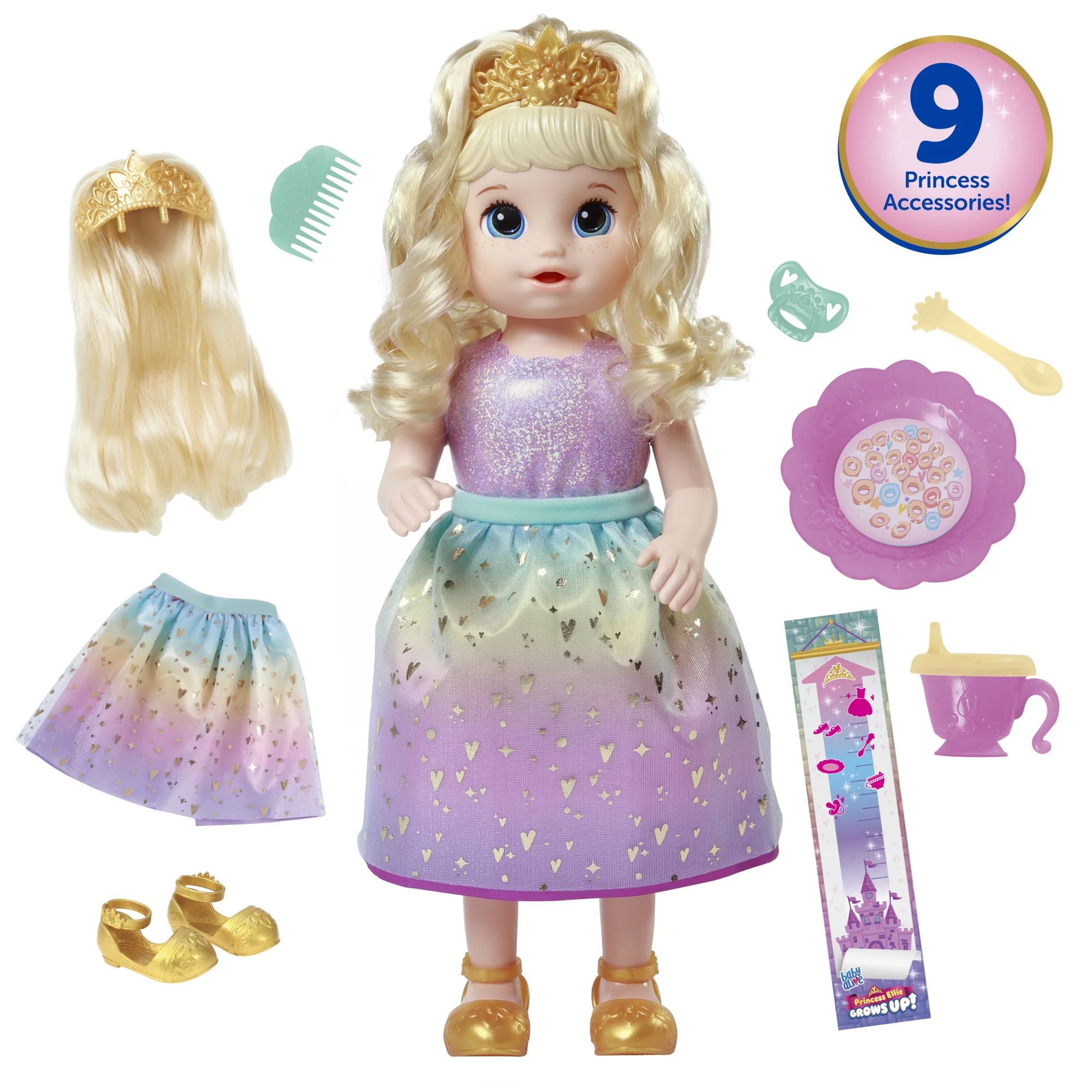 Baby Alive Princess Ellie Grows Up! Growing & Talking Baby Dolls, Blonde Hair - Walmart.com | Walmart (US)