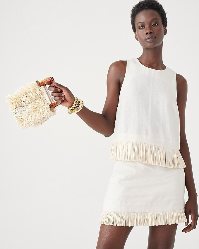 Straw mini bag with acetate handle | J. Crew US