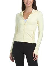 Lux Dominique Cropped Fitted Jacket With Side Ruching | TJ Maxx