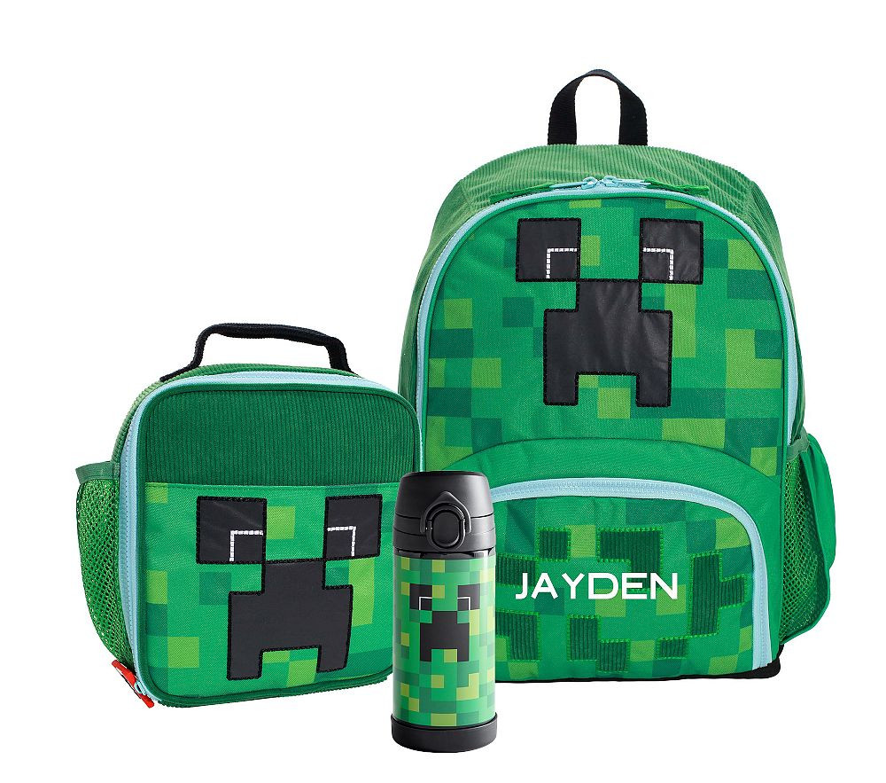 Mackenzie Minecraft™ Creeper Backpack &amp; Lunch Bundle, Set of 3 | Pottery Barn Kids