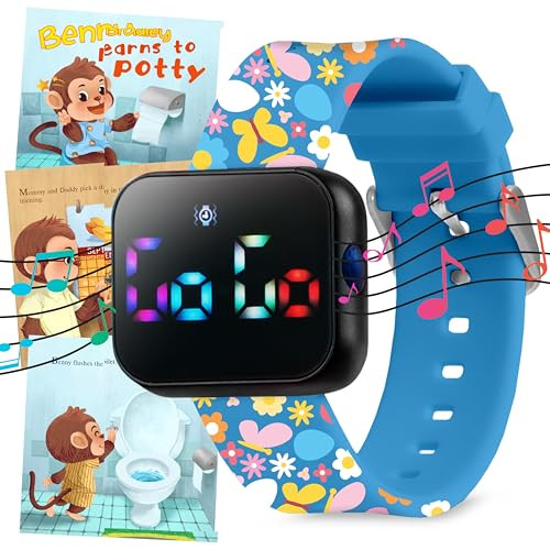 Potty Training Watch for Kids V2 – A Water Resistant Toilet Reminder Device for Boys & Girls to Train Your Toddler with Fun/Musical & Vibration Interval Reminder with Potty Training eBook (Butterfly) | Amazon (US)
