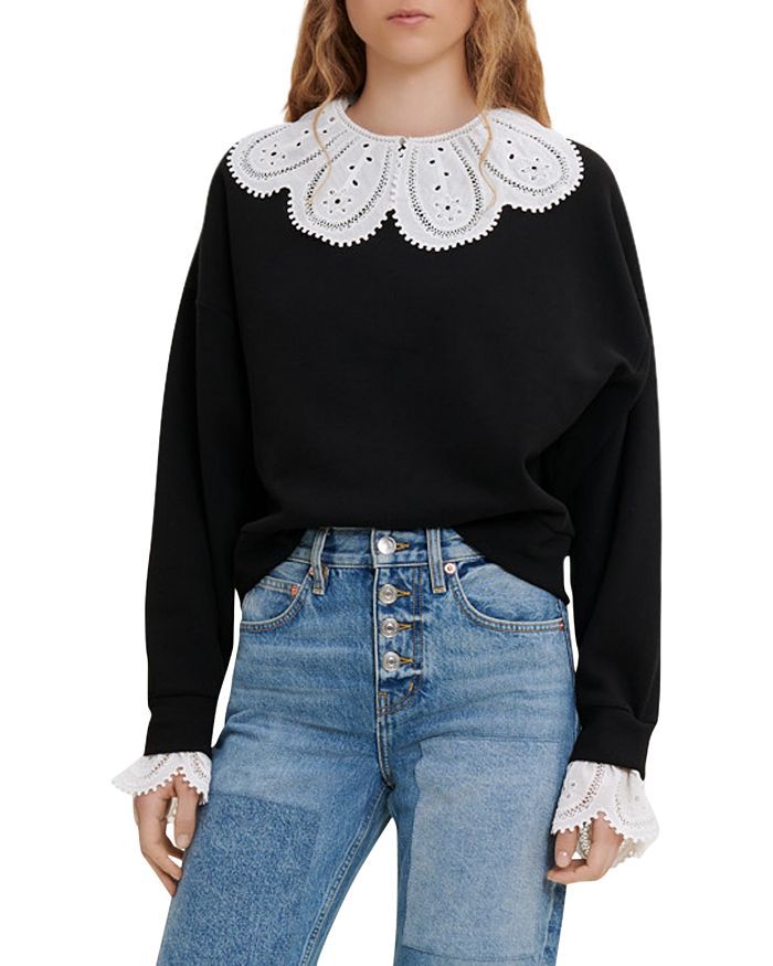Tendre Lace Trim Sweatshirt | Bloomingdale's (US)