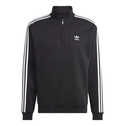 adidas originals Adicolor Classics 3-Stripes Half-Zip Sweatshirt 'Black White' | KICKS CREW