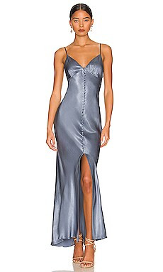 Shona Joy La Lune Bias Slip Dress in Blue Smoke from Revolve.com | Revolve Clothing (Global)