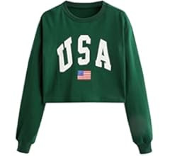 SweatyRocks Women's Crop Top Letter Printed Sweatshirt Hoodie | Amazon (US)