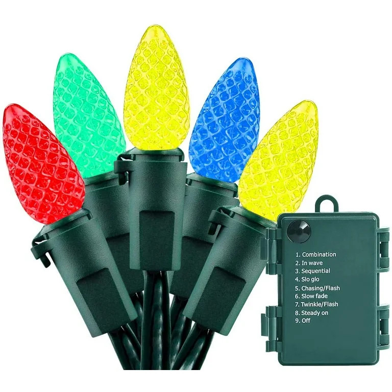 Loende Christmas Lights, 18FT 50 LED C3 Battery Operated String Lights for Indoor Outdoor Multico... | Walmart (US)