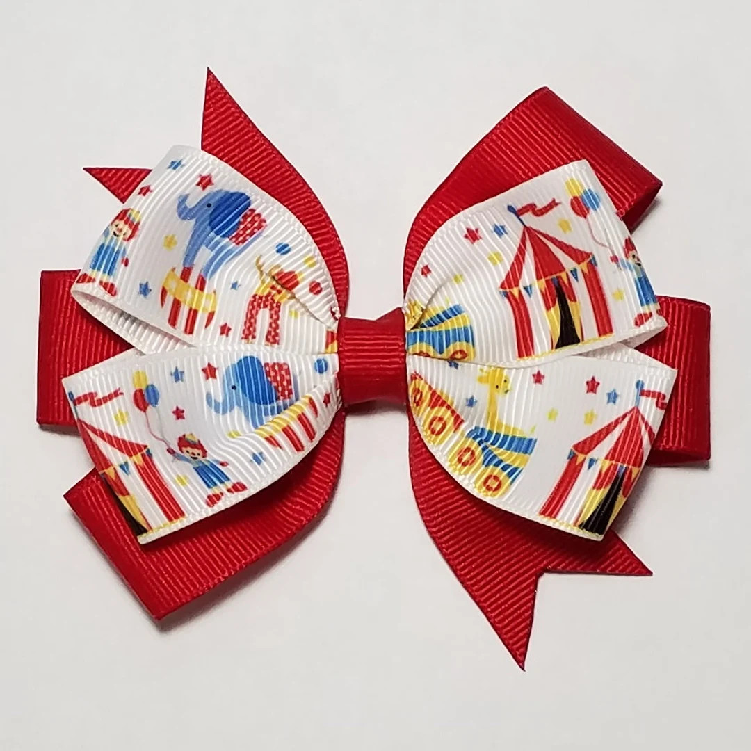 3.5" Circus Hair Bow *you Choose Solid Bow Color* - Etsy | Etsy (US)