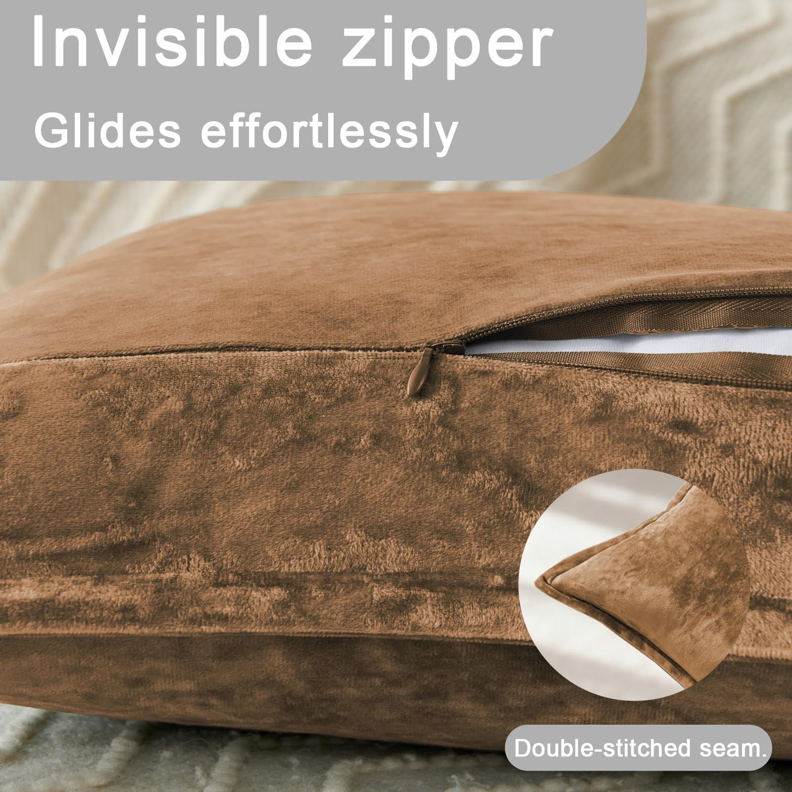 Velvet Pillow Covers 2 Pack Soft 26x26 Pillow Covers Solid Square Euro Shams Decorative Couch Pil... | Amazon (US)