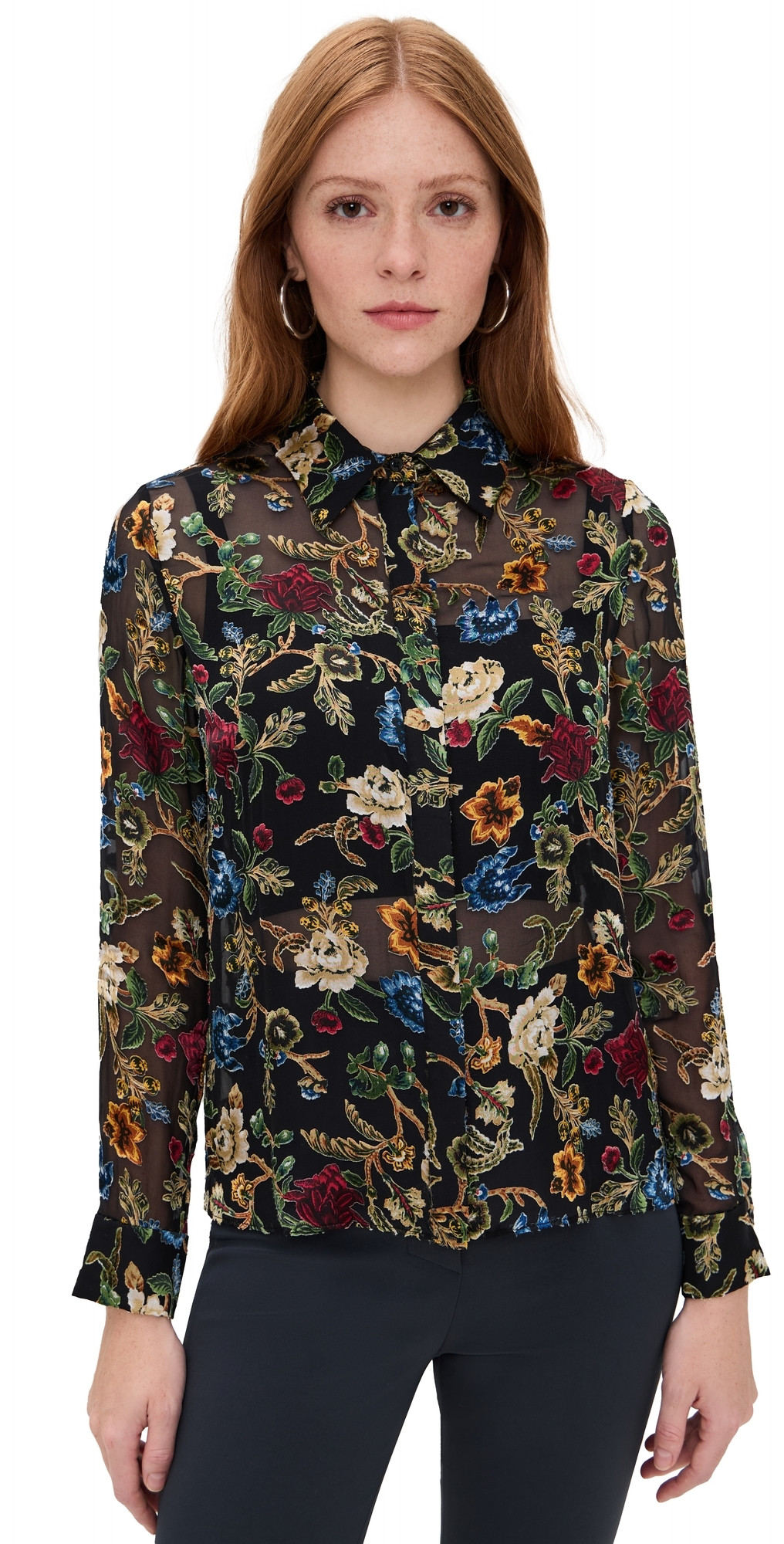 alice + olivia Willa Top Tapestry Trails Sm Black M | Shopbop