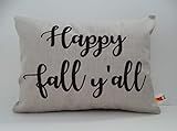 Pillow Cover | HAPPY FALL PILLOW | Sunbrella Indoor Outdoor Pillow | Fall Decor | Embroidered Pillow | Amazon (US)