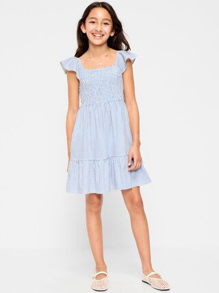 Printed Smocked Fit and Flare Dress for Girls | Old Navy (CA)
