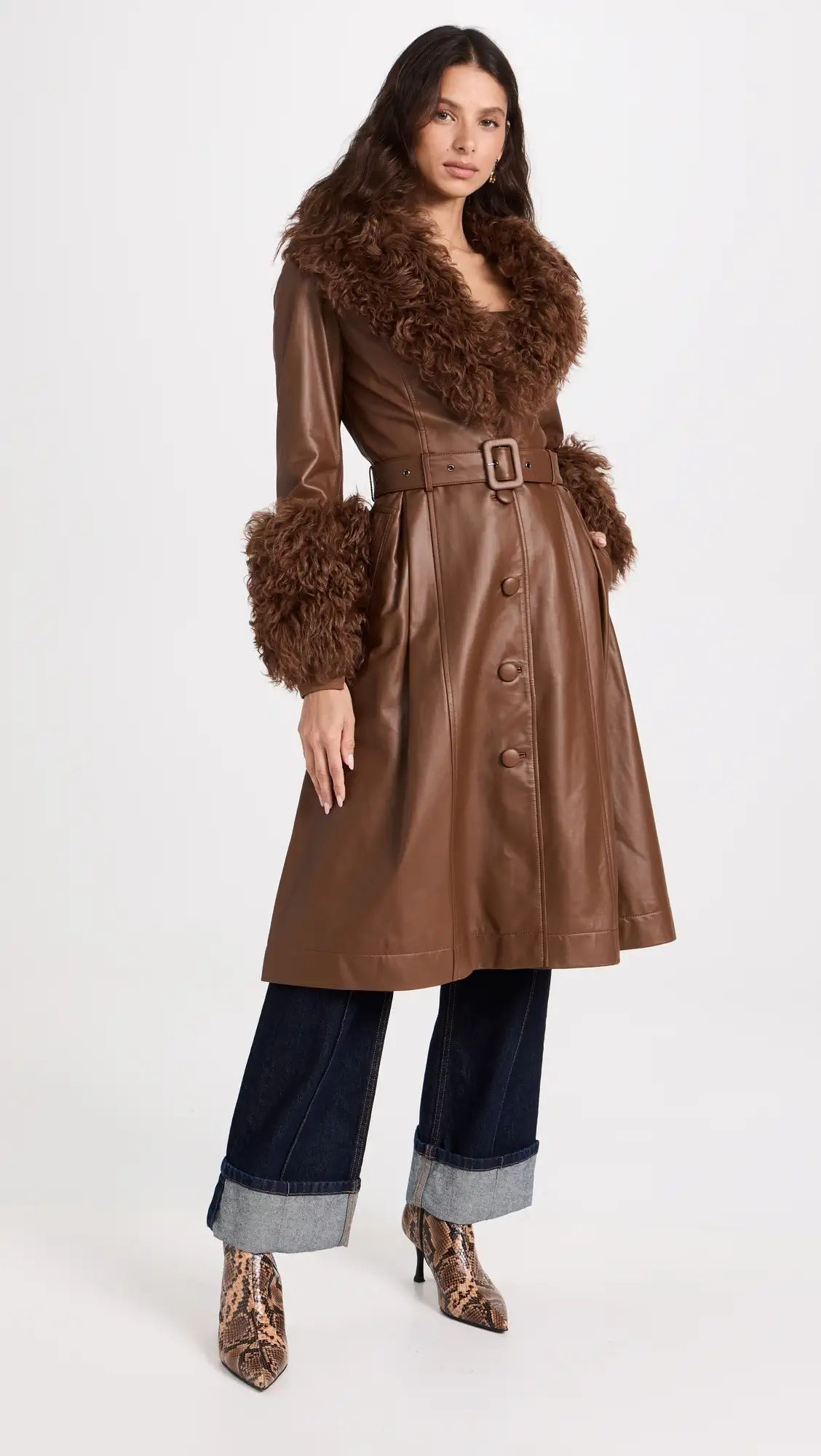 Saks Potts Foxy Shearling Trench Coat | Shopbop | Shopbop