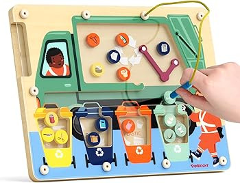 TOP BRIGHT Wooden Magnetic Wand Maze Board for 3 4 5 Years Old, Wooden Activity Board, Learning C... | Amazon (US)