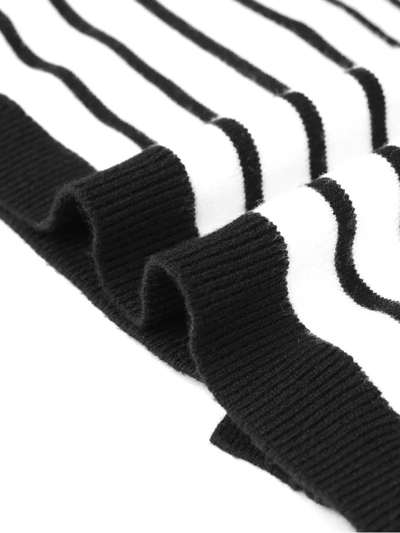 Striped Cardigan for Women's Short Sleeve Button Down Knitted Sweater Casual Crew Neck Tops M Bla... | Walmart (US)