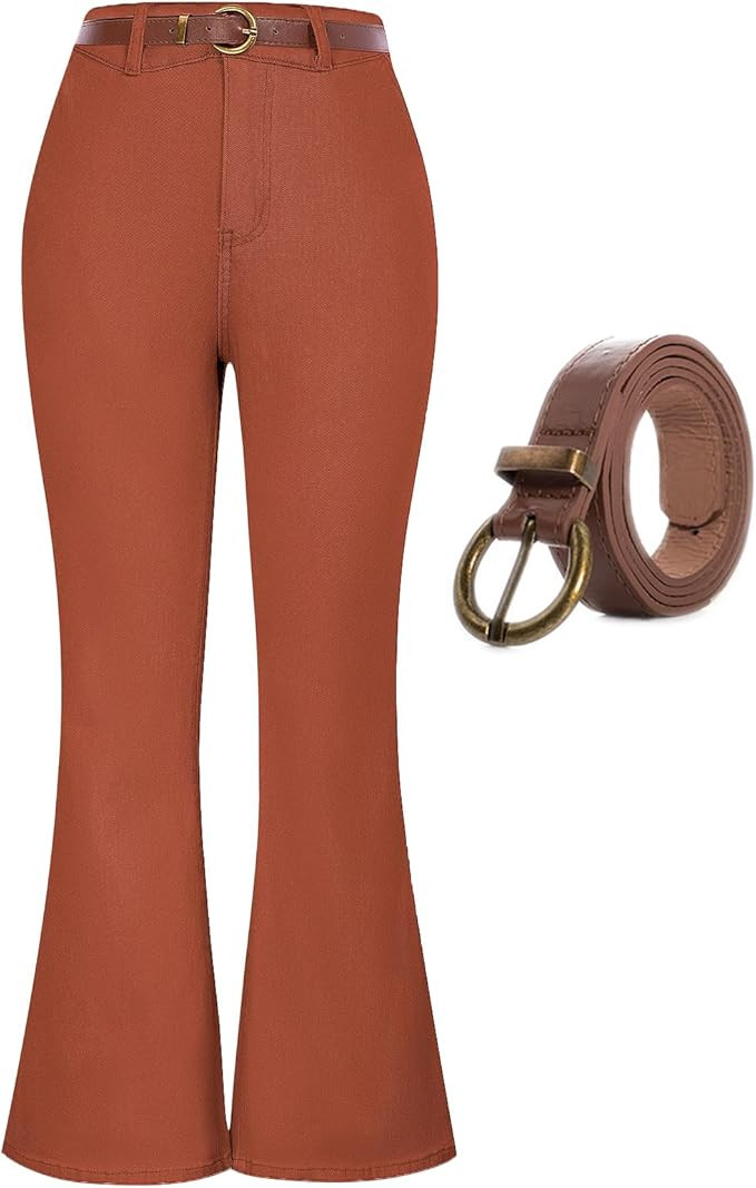 Belle Poque Bell Bottom Jeans for Women High Waisted Flare Jeans with Belt Bootcut Stretchy Denim... | Amazon (US)