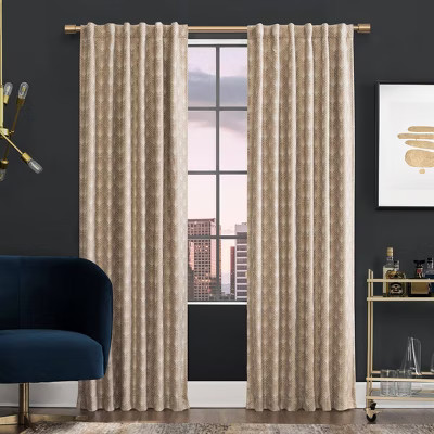 Montauk Art Deco 100% Blackout Back Tab Curtain Panel - Scott Living | Target