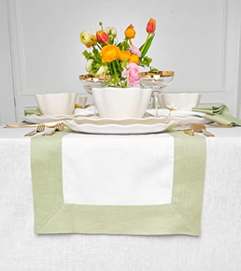 Solino Home Linen Table Runner 14 x 90 Inch – 100% Pure Linen Contempo Table Runner for Fall, Thanks | Amazon (US)