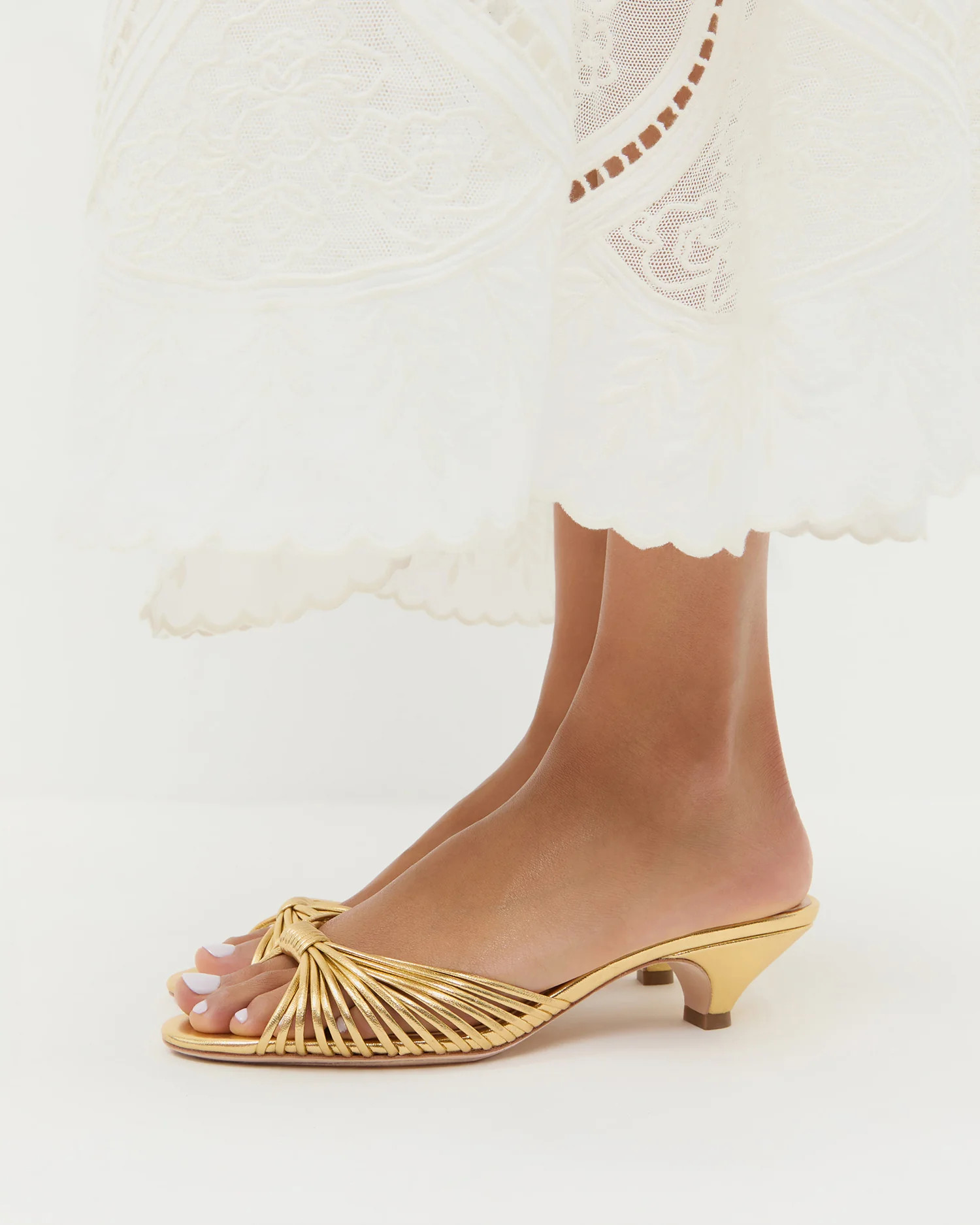 Dixie Gold Leather Kitten Heel | Loeffler Randall