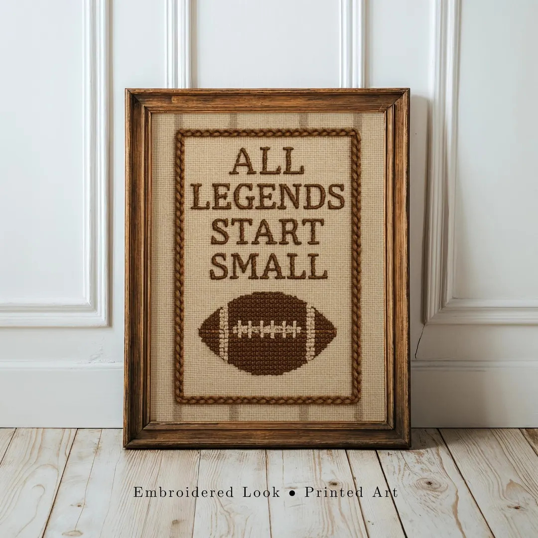 Vintage Football Nursery Print | All Legends Start Small - Etsy | Etsy (US)