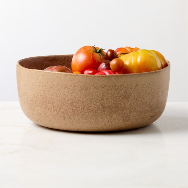 Drift Tan Serving Bowl with Reactive Glaze | CB2