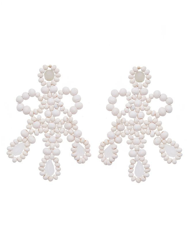 Wood Bead Statement Earrings | Eloquii