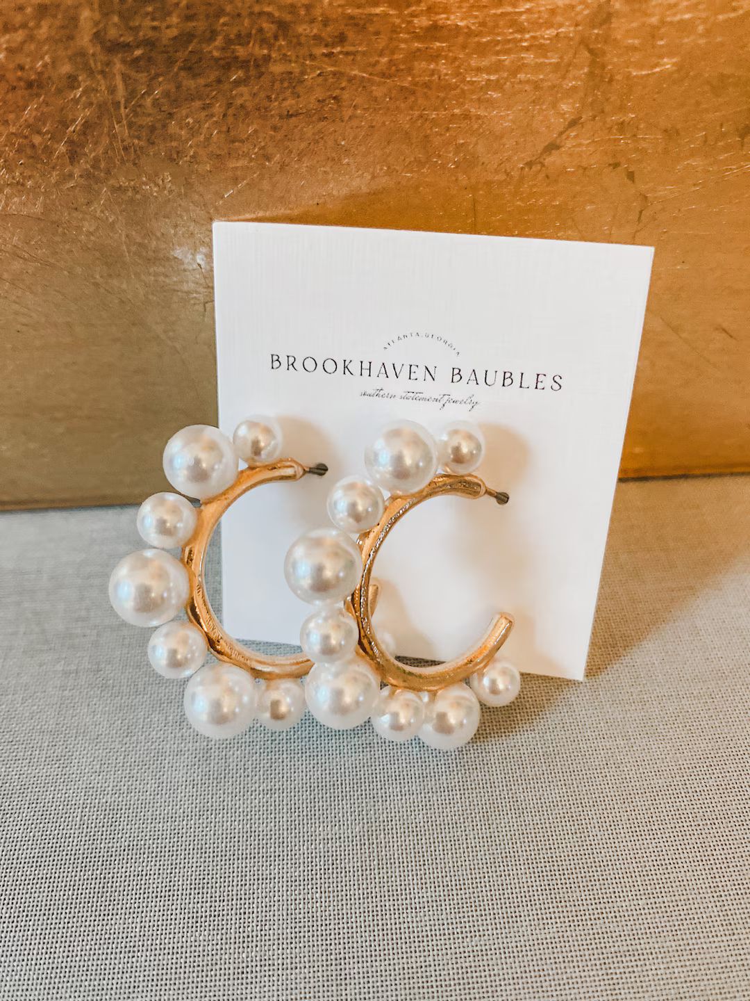 Pearl hoop Earrings - Brookhaven Baubles - Southern Statement Jewelry | Etsy (US)