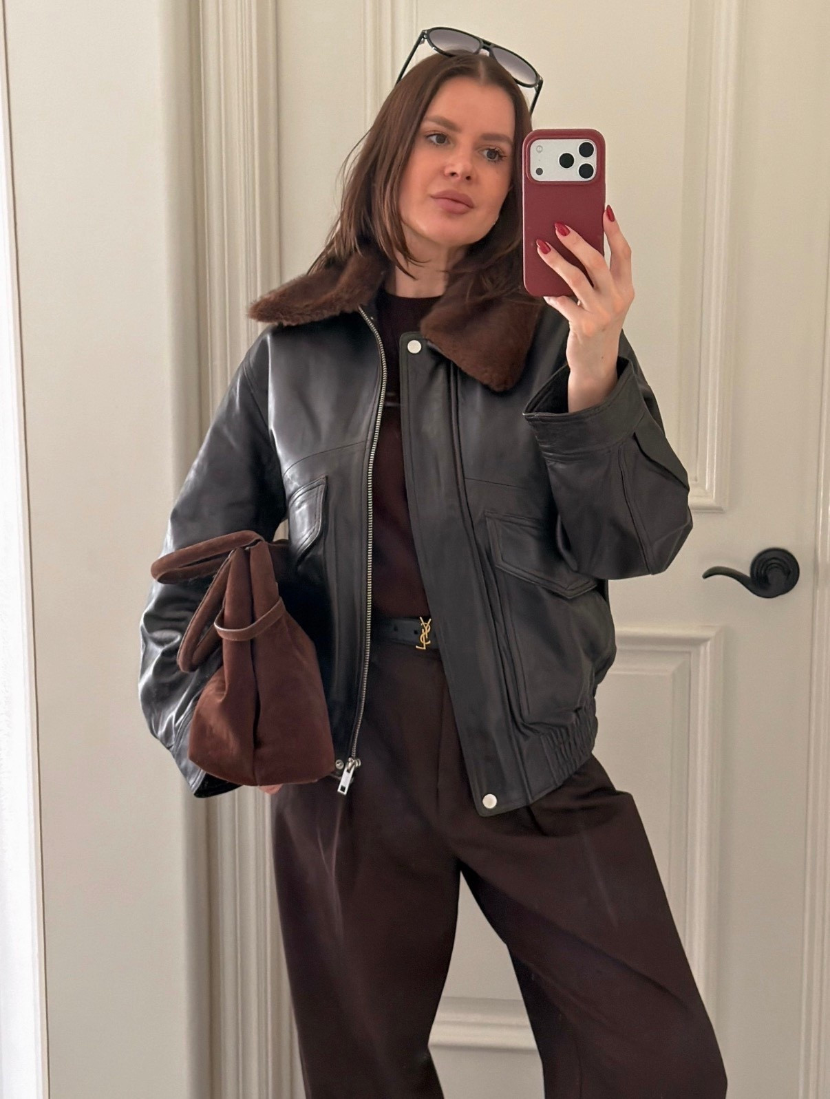 Styling chocolate brown for fall 
#jacket #bomber #chocolatebrown 
#falloutfit 

#LTKFindsUnder50 #LTKSeasonal #LTKFindsUnder100