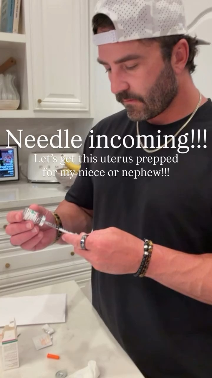 Needle incoming!!! Let’s get this uterus prepped for my niece or nephew!!!