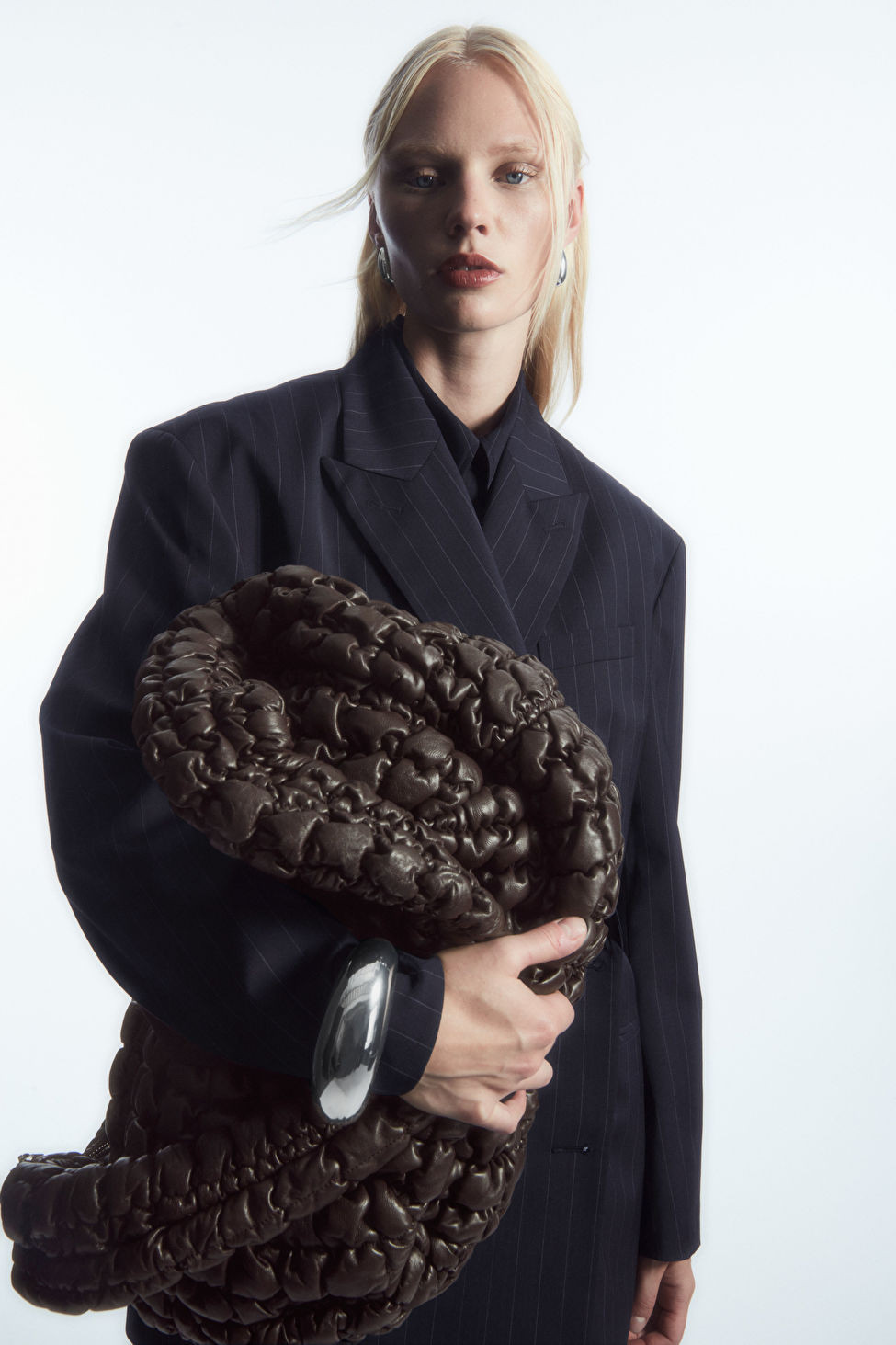 QUILTED OVERSIZED CROSSBODY BAG - LEATHER - DARK BROWN - COS | COS UK