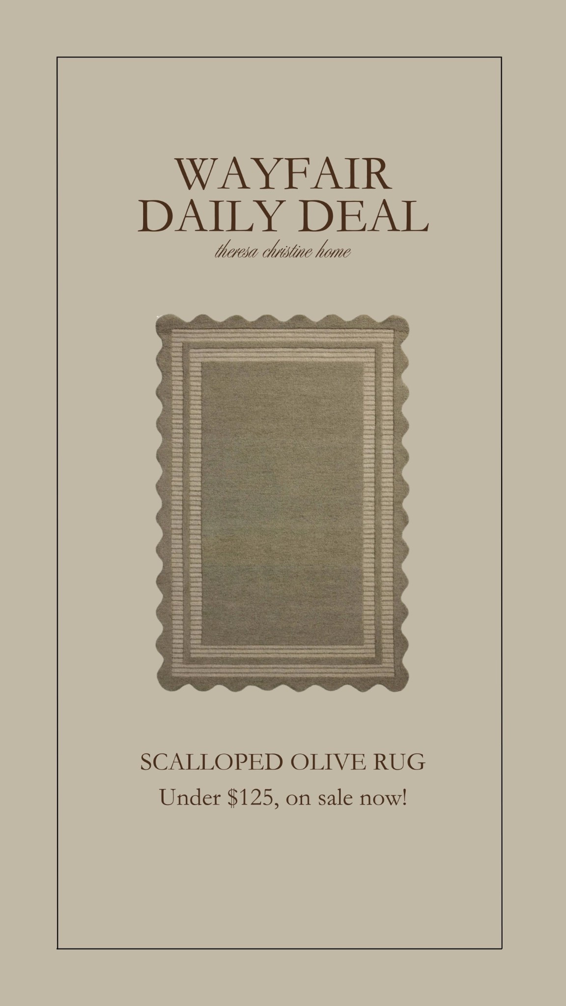 Wayfair Daily Deal! This scalloped rug in olive green is one of my favorites! 🙌🏻🤍 It’s currently on sale! Neutral home, modern home

#LTKHome
