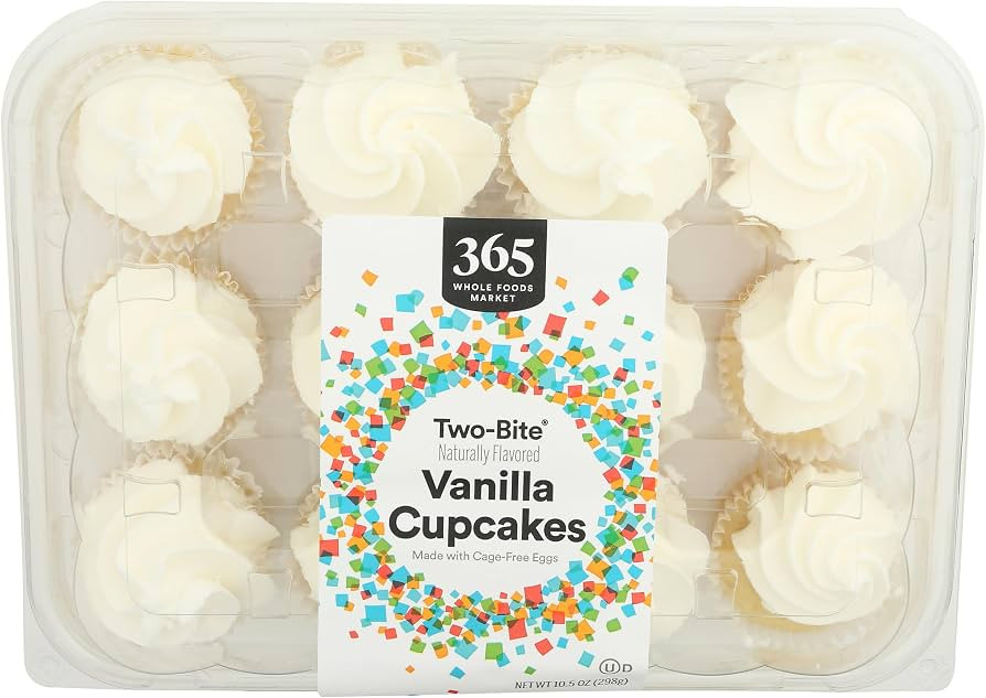 365 by Whole Foods Market, Two-Bite Vanilla Cupcakes, 10.5 oz, Frozen | Amazon (US)