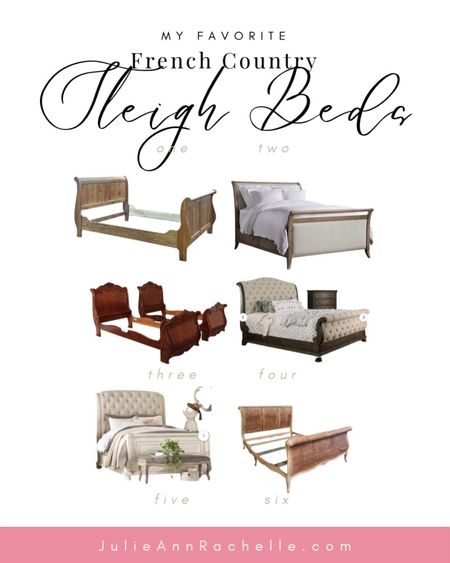 Check out my blog for my new article “French Country Beds: The Best Places to Buy Them.” https://bit.ly/BestFrenchBeds

1. Vintage wood sleigh bed Approx: 20 Years Old

Details:
Factory Distressed Finish
High Quality Construction
Large Impressive Bed
French Style
Extremely Sturdy & Stable Well Constructed Bed
Un-Marked As To Manufacture
Offered @ Fraction Original Retail Cost

Condition:
Excellent Clean Original Finish & Condition

Size:
64w x 90d x 56h
Box Spring Height: 10
Foot Board Height: 41 less

DIMENSIONS
64ʺW × 90ʺL × 56ʺH
STYLES
French
BED SIZE
Queen
BRAND
Chaddock
PERIOD
1990s
ITEM TYPE
Vintage, Antique or Pre-owned
MATERIALS
Wood
CONDITION
Good Condition, Original Condition Unaltered, Some Imperfections
COLOR
Brown
TEAR SHEET
CONDITION NOTES
Excellent Clean Original Finish & Condition

2. Arhaus Sleigh Bed. Our Pearson collection enhances your décor with classic design and easily transitions from traditional to modern styles depending on your aesthetic. Handcrafted by Indonesian artisans, Pearson is expertly constructed from sustainably grown mindi wood and mindi veneers for a smooth uniform surface. Simple, sophisticated details like plush upholstered headboards and rich finishes are masterfully applied by hand to add sophisticated style to each piece and complement the mindi wood’s natural beauty.

3. Luxury and style blends together to make this beautiful contemporary sleigh bedroom set. The fabric padded headboard and footboard provide warm comfort and paired button tufted details Featuring antique handles and the white rustic natural wood finish creates a soothing bedroom environment. Make your sleeping area feel like a luxurious getaway with this extraordinary bedroom set!  


Listing Include :

Bed(Queen Size) Only.

Series Features :-
Transitional Style
Sleigh Bed
Button Tufted Fabric Headboard and Footboard
Intricate Wood Carvings
Antique Inspired Drawer Pulls
Felt-lined Top Drawers
Solid Wood, Wood Veneer, Others*
Rustic Natural Tone Finish



#LTKmens #LTKGiftGuide #LTKwedding