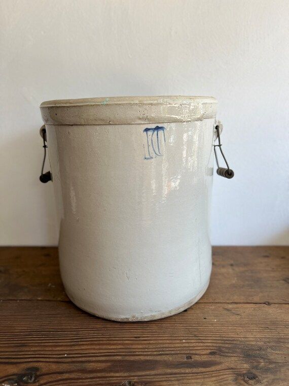 Antique Stoneware 10 Gallon Crock With Handles Large - Etsy | Etsy (US)