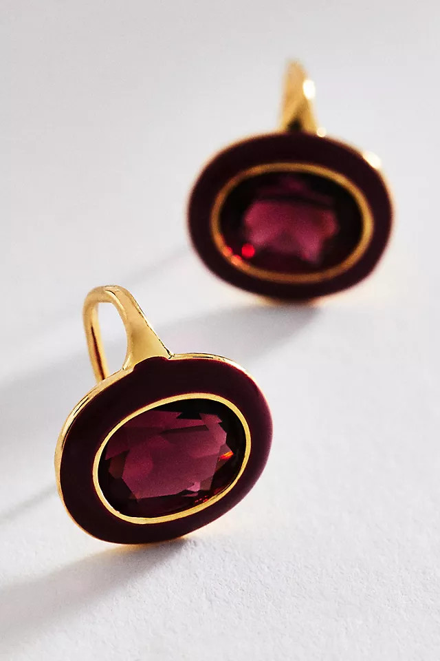 Crystal Enamel French Hook Earrings | Anthropologie (US)