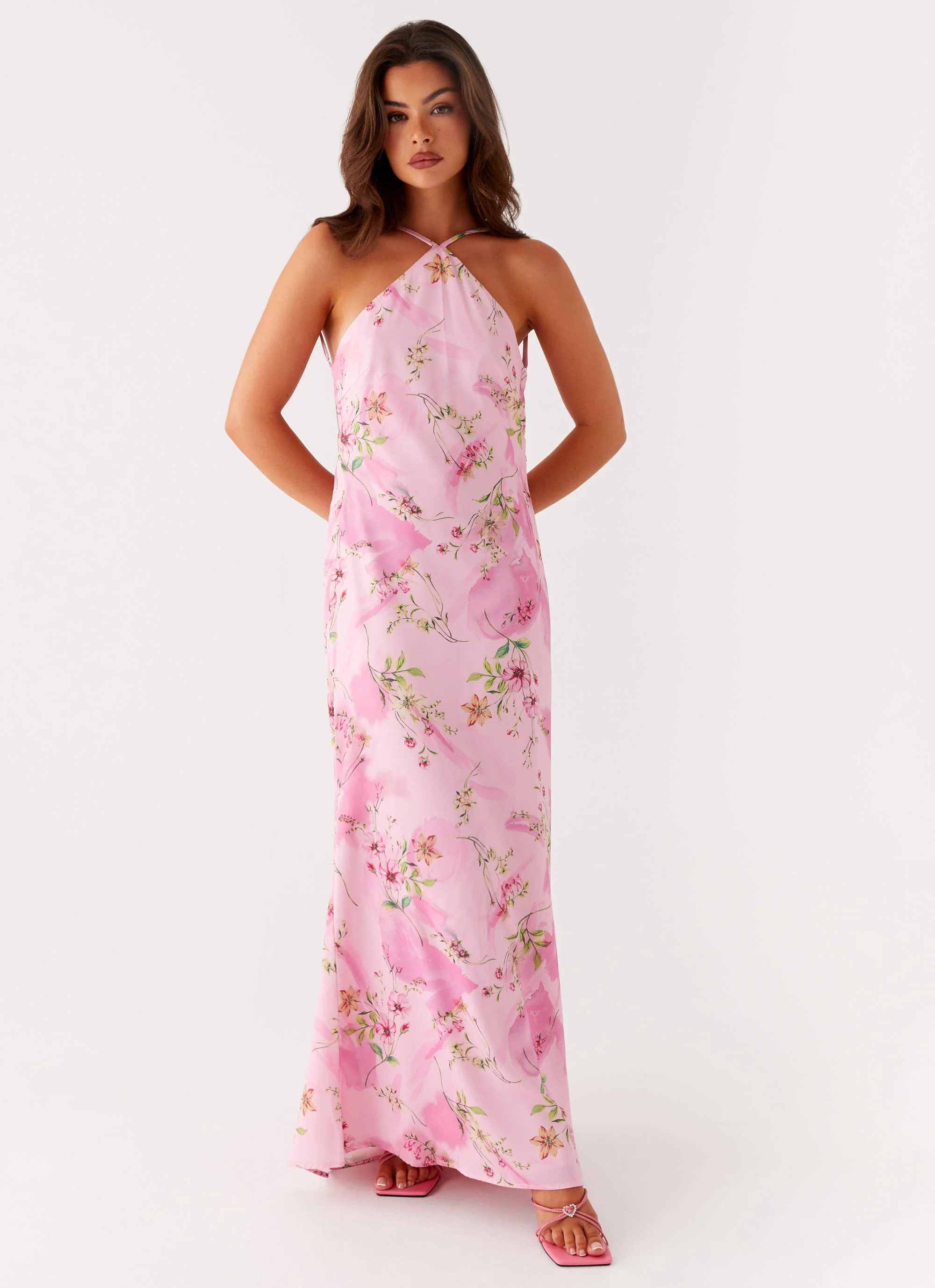 Pascal Maxi Dress - Pink Floral Print | Peppermayo (Global)