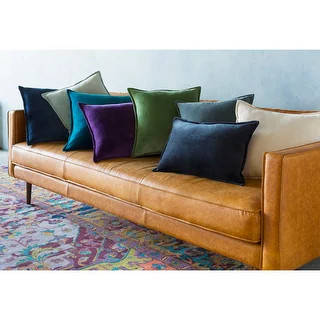 Harrell Solid Velvet 22-inch Throw Pillow | Bed Bath & Beyond