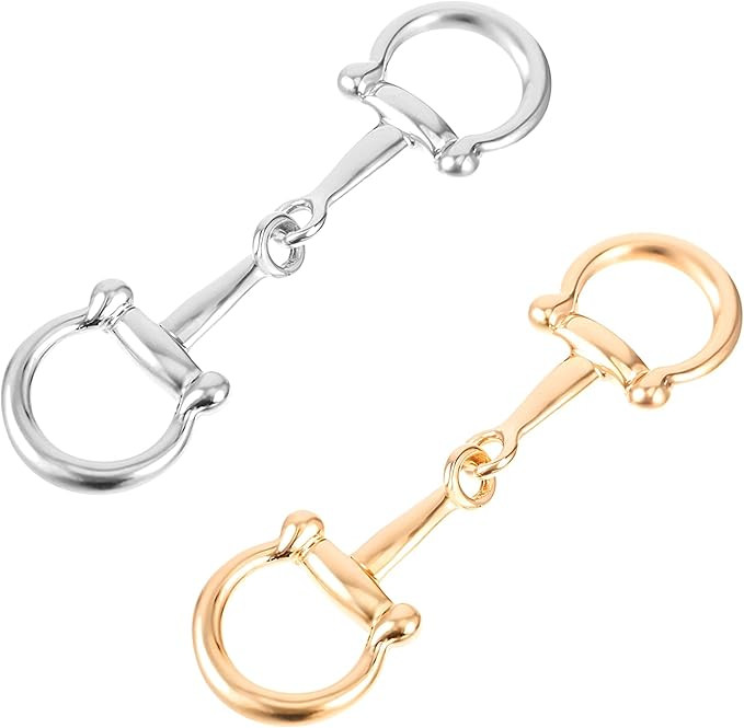 2pcs Horse Bit Buckle Double Silk Scarf Buckle Ring,D Ring Snaffle Bit Buckles for Women Diy Snaf... | Amazon (US)
