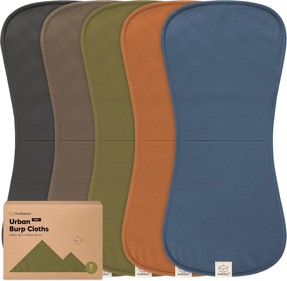 KeaBabies 5-Pack Organic Burp Cloths Baby Girl, Boy - Extra Large, Absorbent Baby Burp Cloths, So... | Amazon (US)